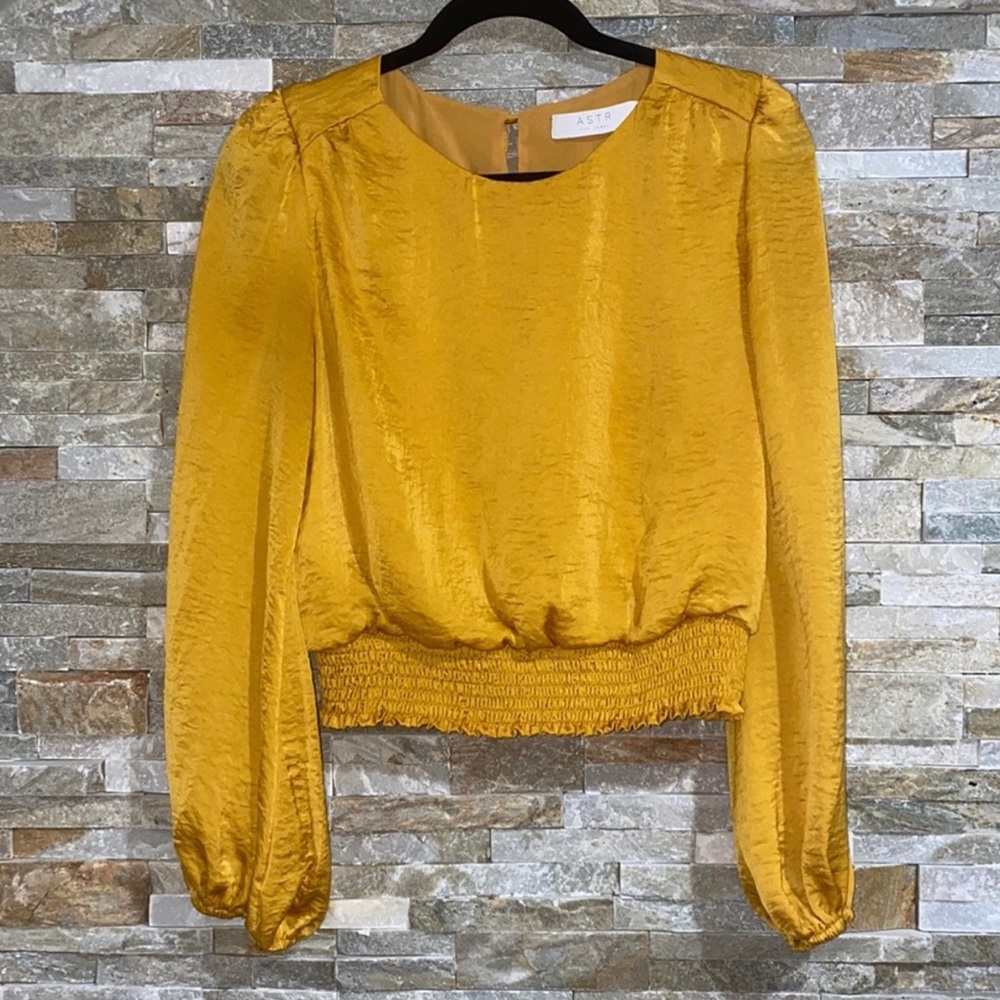 Yellow/Gold Crop Top Blouse
